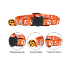 Colorful Cat Collars, Soft Nylon Kitten Collars, Adjustable Safety, with Footprint Design and Bell - Set of 10 ST-4