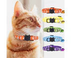 Colorful Cat Collars, Soft Nylon Kitten Collars, Adjustable Safety, with Footprint Design and Bell - Set of 10 ST-4