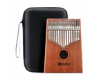 17 Keys Kalimba Thumb Piano Instrument Mahogany Wood w/ Tuning Hammer Melodic