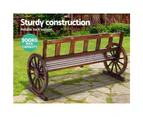 Gardeon Wooden Wagon Garden Bench 3 Seat Outdoor Chair Lounge Patio Furniture