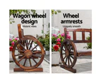 Gardeon Wooden Wagon Garden Bench 3 Seat Outdoor Chair Lounge Patio Furniture