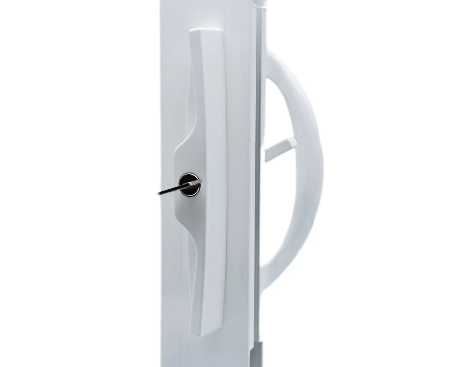 Aluminum sliding window with sliding handle lock