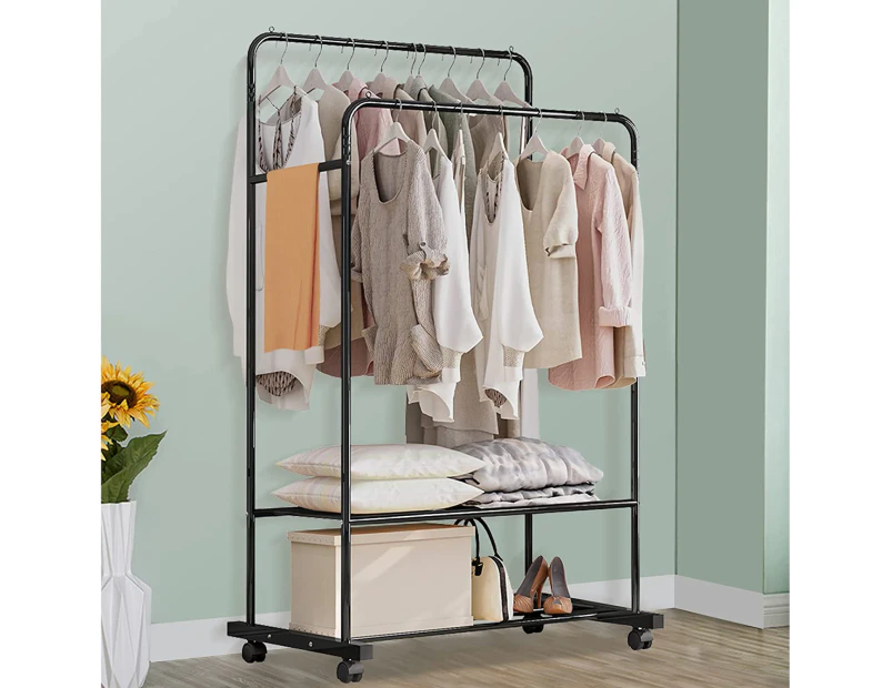 Clothing Rack with Wheels (Black)