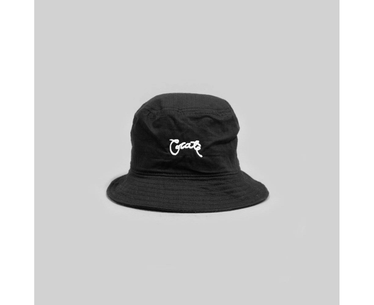 Crate Unisex Scripted Bucket Hat Black