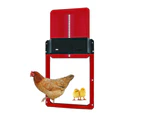 Automatic Chicken Coop Door Opener Poultry Gate Light Sensing Chicken House Door - Red