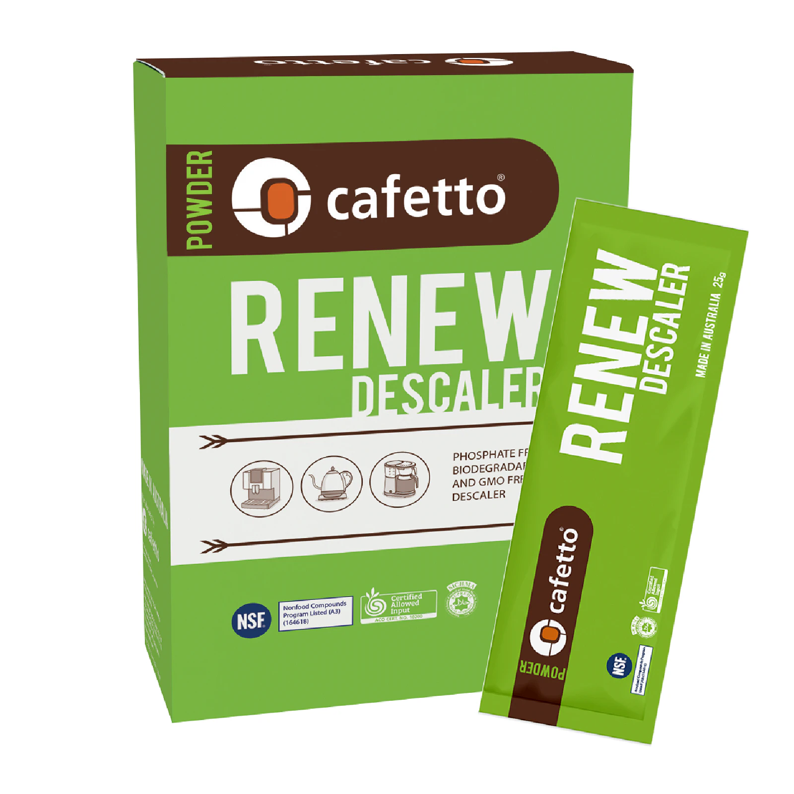 Cafetto Renew Espresso Machine Powder Descaler - 6 Sachet