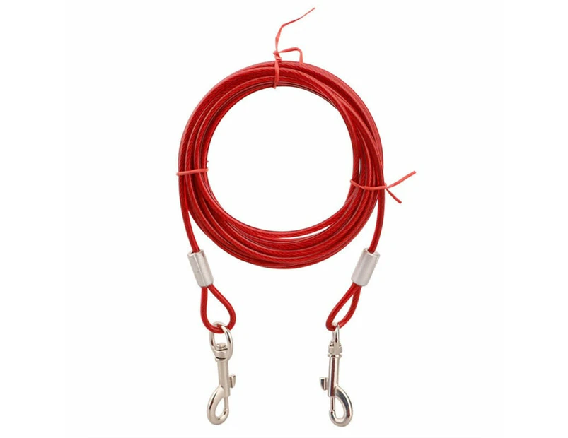 Anti Bite Tie Out Cable Pet Leash - Red