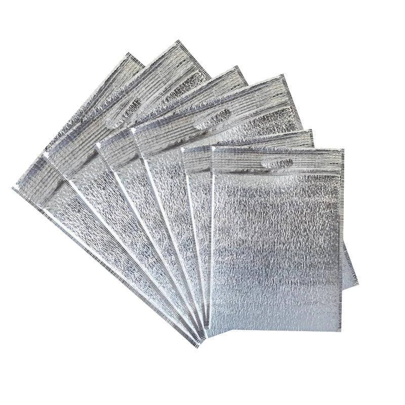 100Pcs Aluminum Foil Insulated Food Storage Bags for Thermal Cooling