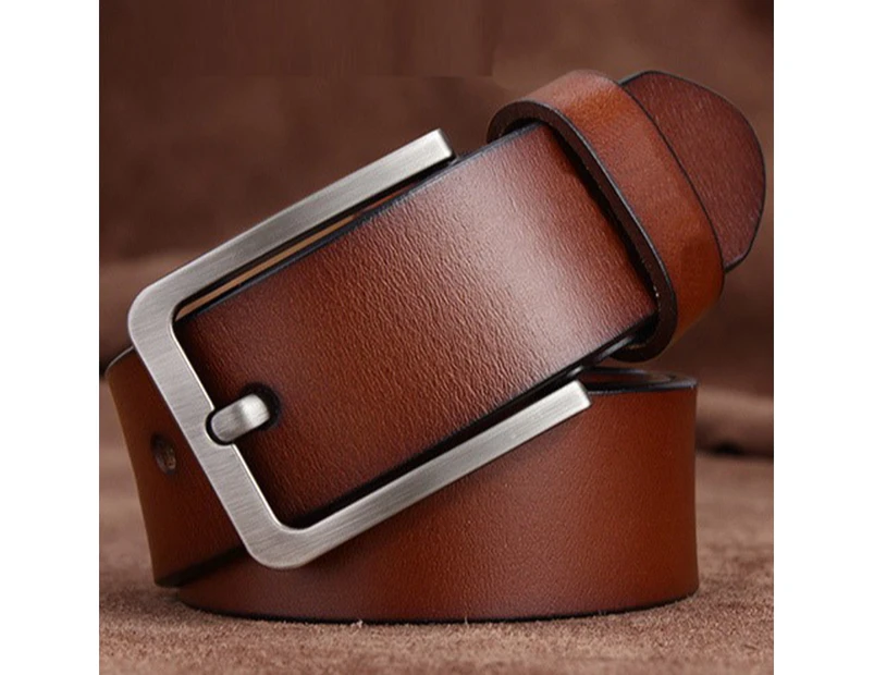 Kings Collection Red Brown Men Genuine Leather Belt Adjustable Length 125cm