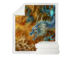 Throws Couples Size: 200cm x 200cm Cool Fantasy Art Storm East Chinese Dragon