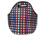 Insulated Thermal Lunch Bag Waterproof Neoprene Lunch Box Handbag For Picnic Campingsmall Colo Red Dots