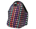 Insulated Thermal Lunch Bag Waterproof Neoprene Lunch Box Handbag For Picnic Campingsmall Colo Red Dots