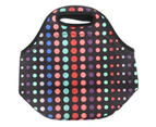 Insulated Thermal Lunch Bag Waterproof Neoprene Lunch Box Handbag For Picnic Campingsmall Colo Red Dots