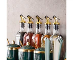 2Pcs Olive Oil Sauce Vinegar Bottle Cap Stopper Dispenser Pourer Kitchen Tool-Plating Golden