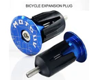 2Pcs Aluminum Alloy Bicycle Handlebar End Plugs Caps for Road Mountain Bike MTB - Blue