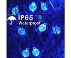 1/2 Pack Solar String Lights LED Waterproof 8 Modes Crystal Ball Fairy Lights-Blue