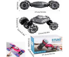 WIWU Remote Control Stunt Car with Light Music 360° Flips Rotating Off Road Vehicle Toys-Blue