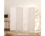 4-Panel Pine Wood Frame Room Divider Eco-Friendly Foldable White