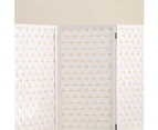 4-Panel Pine Wood Frame Room Divider Eco-Friendly Foldable White