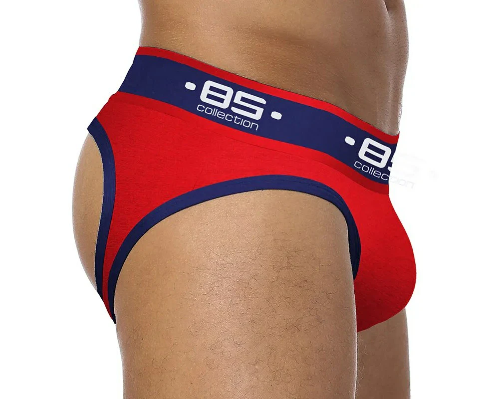 Brand Sexy Mens Jockstraps Backless Underwear Penis Jock Strap Man Thongs G-Strings Men Underwear shorts Men JockstrapsRed