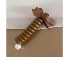 Bowknot Spiral Hair Tie Faux Headwear Hair Accessories-Brown