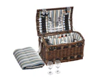 4 Person Wicker Picnic Basket Baskets Outdoor Insulated Gift Blanket