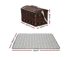 4 Person Wicker Picnic Basket Baskets Outdoor Insulated Gift Blanket