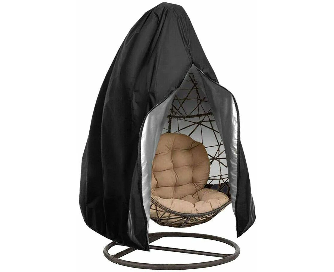 190X115Cm-Patio Hanging Egg Chair Cover Outdoor Rattan Wicker Swing Chair Waterproof Dustproof Garden Furniture Cover with Zipper