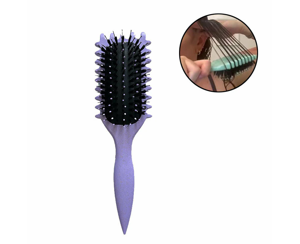 Beakey Bounce Curl Defining Brush With Ridges Styling Brush for Detangling Shaping-Purple