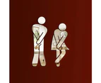 Crossed Legs Funny Bathroom Toilet Restroom Door Accessories Symbol Sign Mirror Set For Home Office And Work,fashion Removable Cute Man Woman Washroom