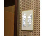 Crossed Legs Funny Bathroom Toilet Restroom Door Accessories Symbol Sign Mirror Set For Home Office And Work,fashion Removable Cute Man Woman Washroom