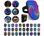 Led Mask With 50 Presets Pattern,For Party Masquerade Dj Costume Party,Halloween Led Glow Light Up Mask for Adult Kid