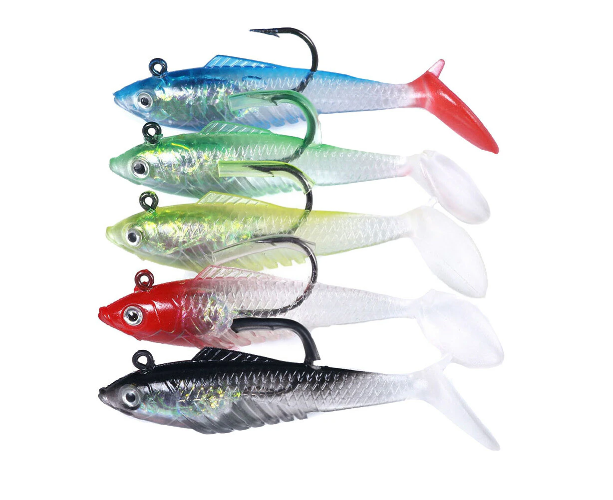 5pcs 10CM-19.8G Fishing Baits Simulation Fish Shaped Lure Bait Fishing Lures Grubs Fishing Accessories for Fishing Lover (Colorful)