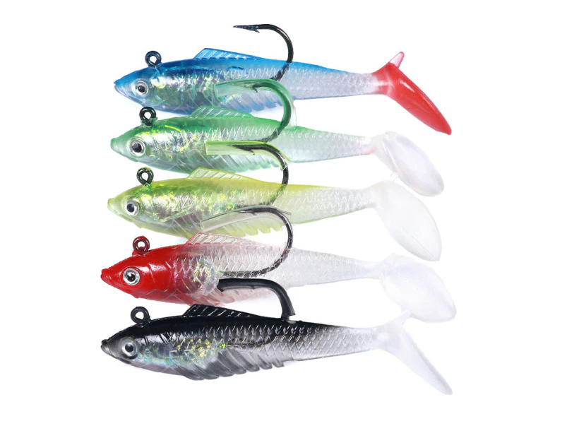 5pcs 10CM-19.8G Fishing Baits Simulation Fish Shaped Lure Bait Fishing Lures Grubs Fishing Accessories for Fishing Lover (Colorful)