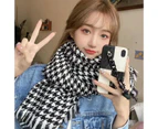 puluofuh Tassel Thick Warm Soft Thermal Scarf Autumn Winter Fashion Print Couple Scarf-Black L