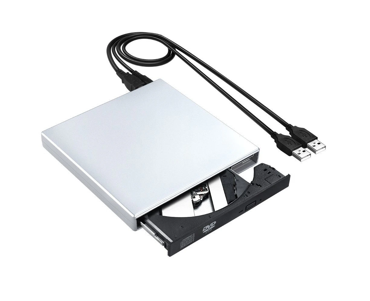 External Cd/Dvd Drive For Laptop, Usb Ultra-Slim Portable Burner Writer Compatible With Mac Macbook,gray