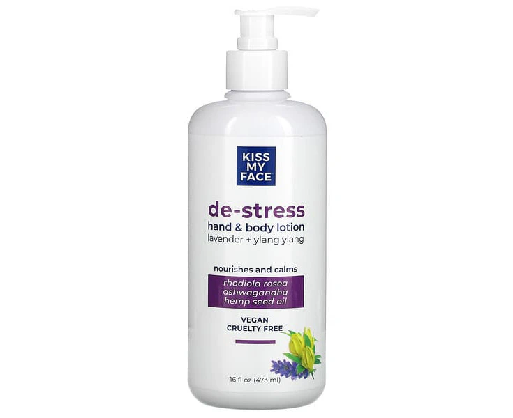 De-Stress Hand & Body Lotion, Lavender + Ylang Ylang, 16 fl oz (473 ml)