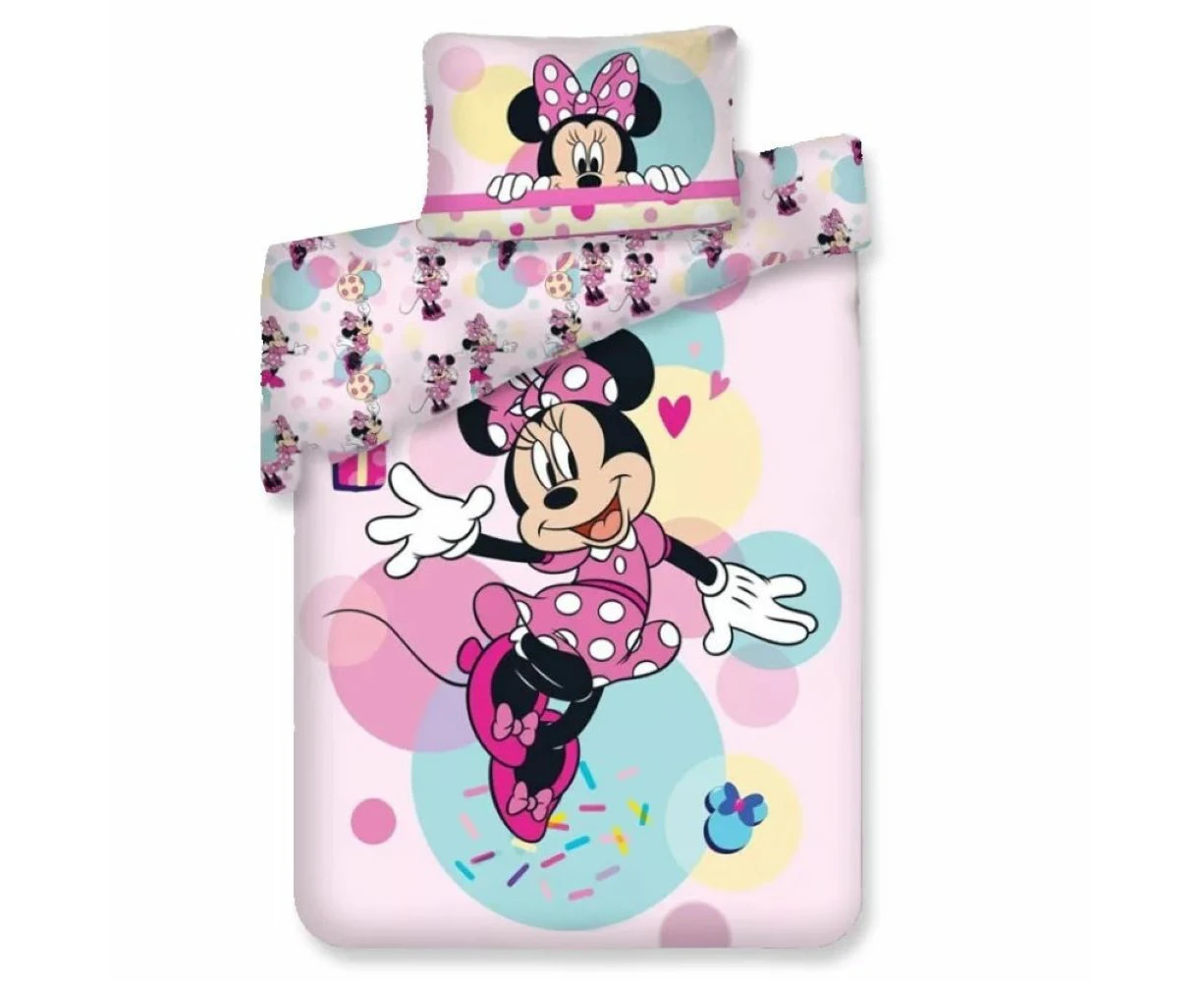 Disney Minnie Mouse Happy Quilt Cover Set - Single Bed