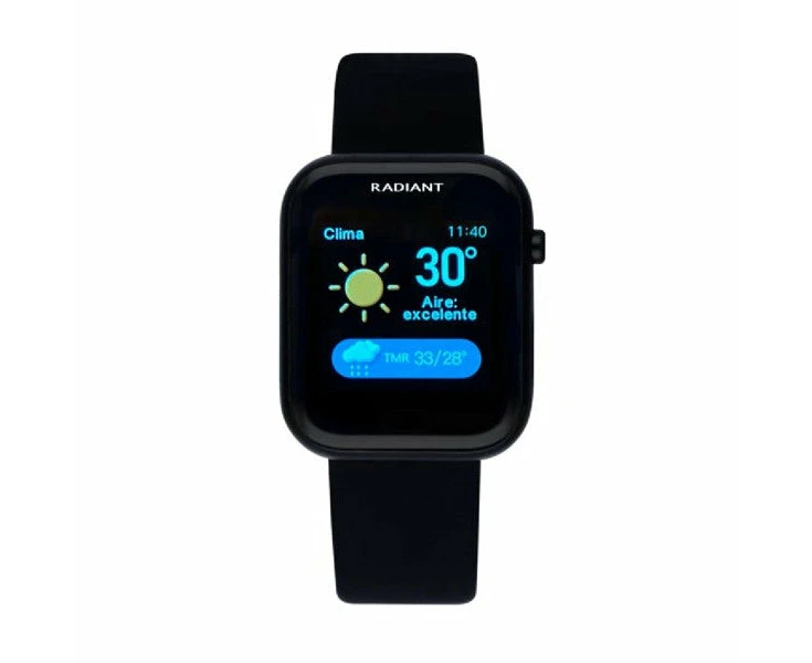 Radiant Smartwatch Ras10101 Unisex Digital Timepiece In Sleek Black