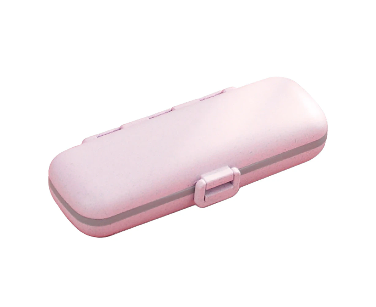 Portable Travel Pill Box Medicine Tablet Holder Case Double-Layer Container-Pink