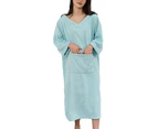 Bath Towel with Hood Wearable Bath Towel for Women - Blue