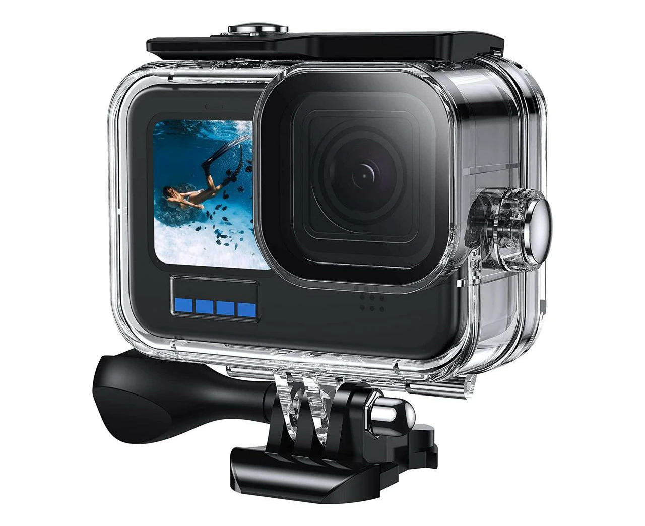 Waterproof Case for GoPro Hero 12 / Hero 11 / Hero 10 / Hero 9 Black, 60M/196FT Underwater Protective Dive Housing Shell with Bracket Mount Accessories