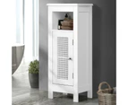 Bathroom Cabinet Floor Cupboard Slim Laundry Storage Rattan Door White