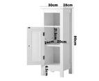 Bathroom Cabinet Floor Cupboard Slim Laundry Storage Rattan Door White