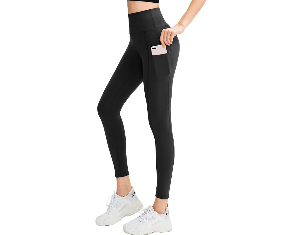 Lookbook High Waisted Leggings for Women Stretchy Soft Yoga Pants with Pockets-Black