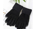 puluofuh 1 Pair Winter Men Women Knitting Touch-screen Non-slip Gloves Warmer Mittens-Pink