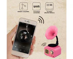 Mini Portable Retro Bluetooth-compatible Speaker TF Card Wireless Loudspeaker Music Player - Black