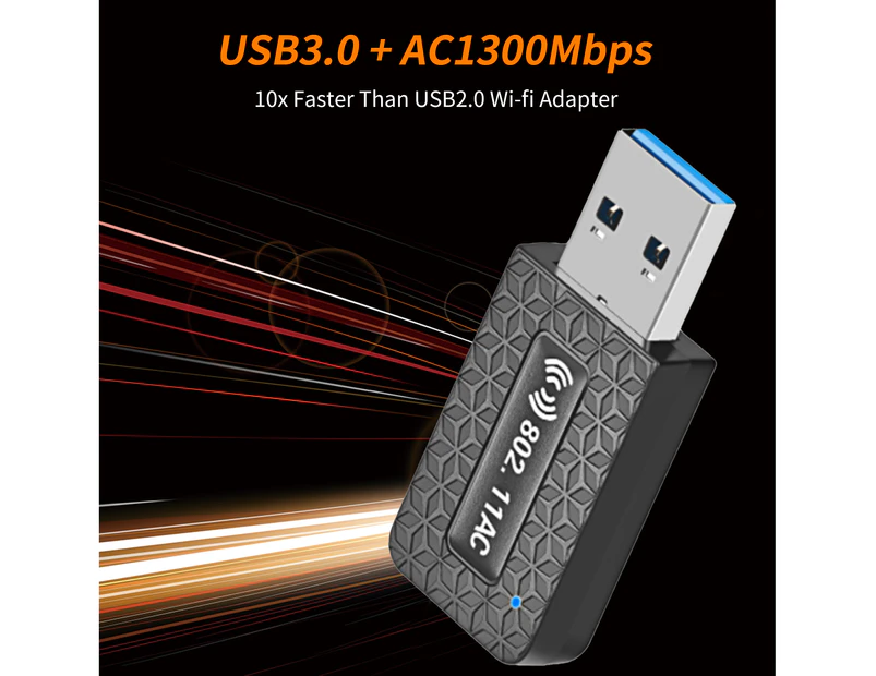 Buutrh Durable Wireless WiFi Adapter Portable 5Gbps USB3.0 AC