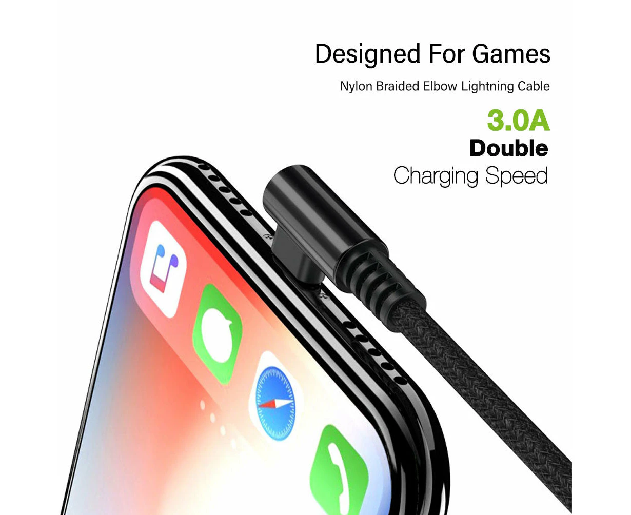 TEGAL Fast Charging Sideway Braided Lightning Cable - Red