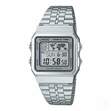 Casio Vintage Alarm World Time Digital Watch A500WA-7D